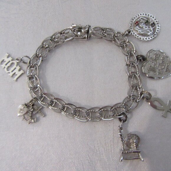 Vintage Sterling Silver Charm Bracelet DS  "Mother" - Picture 11 of 12